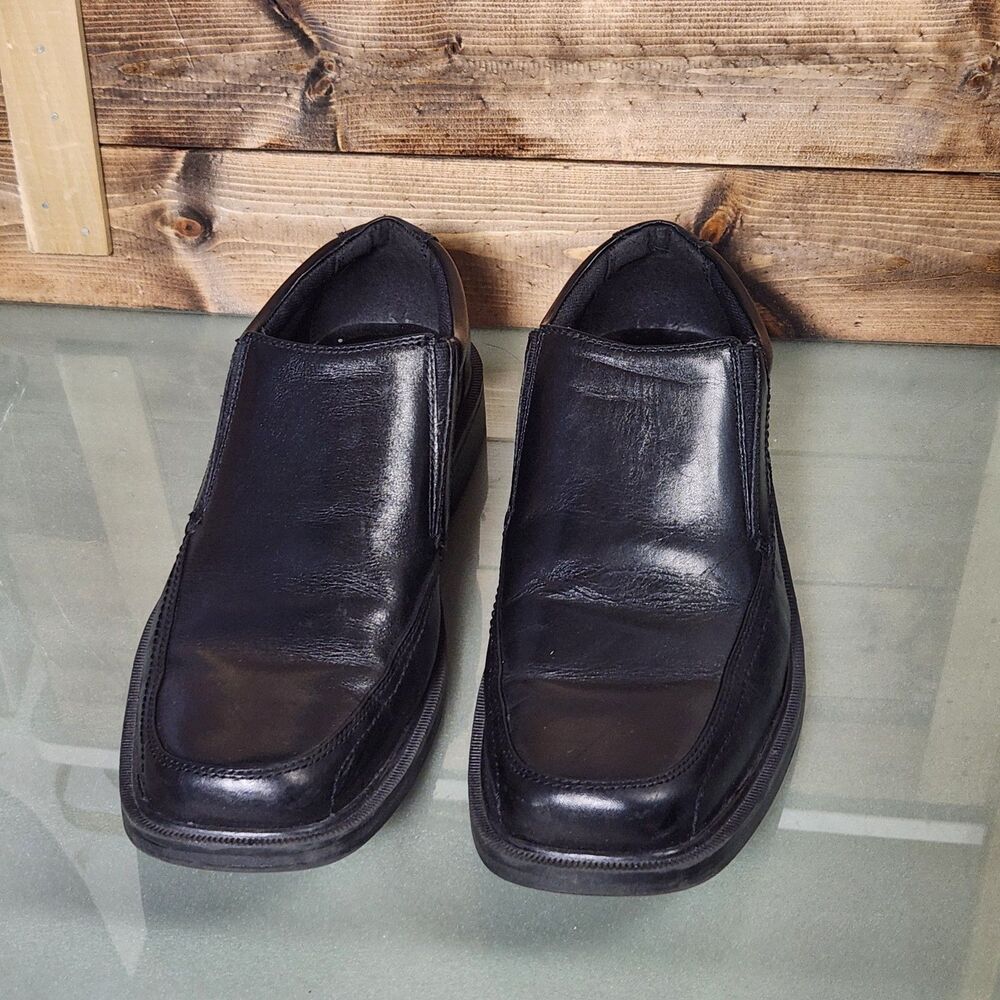 Dockers Men’s Black Leather Slip On Dress Shoes Loafers Size 9.5M Comfort